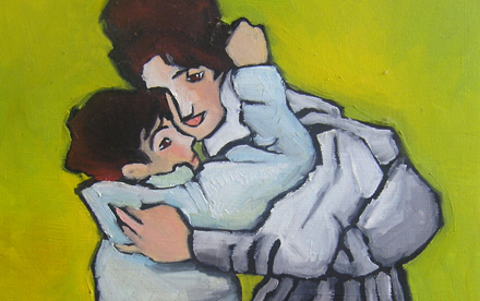 mother and child oil painting